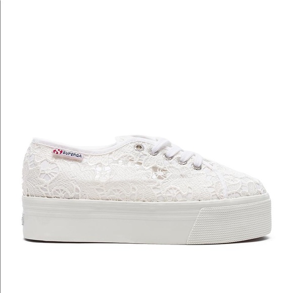 Superga Shoes - Superga lace platform sneakers (white)